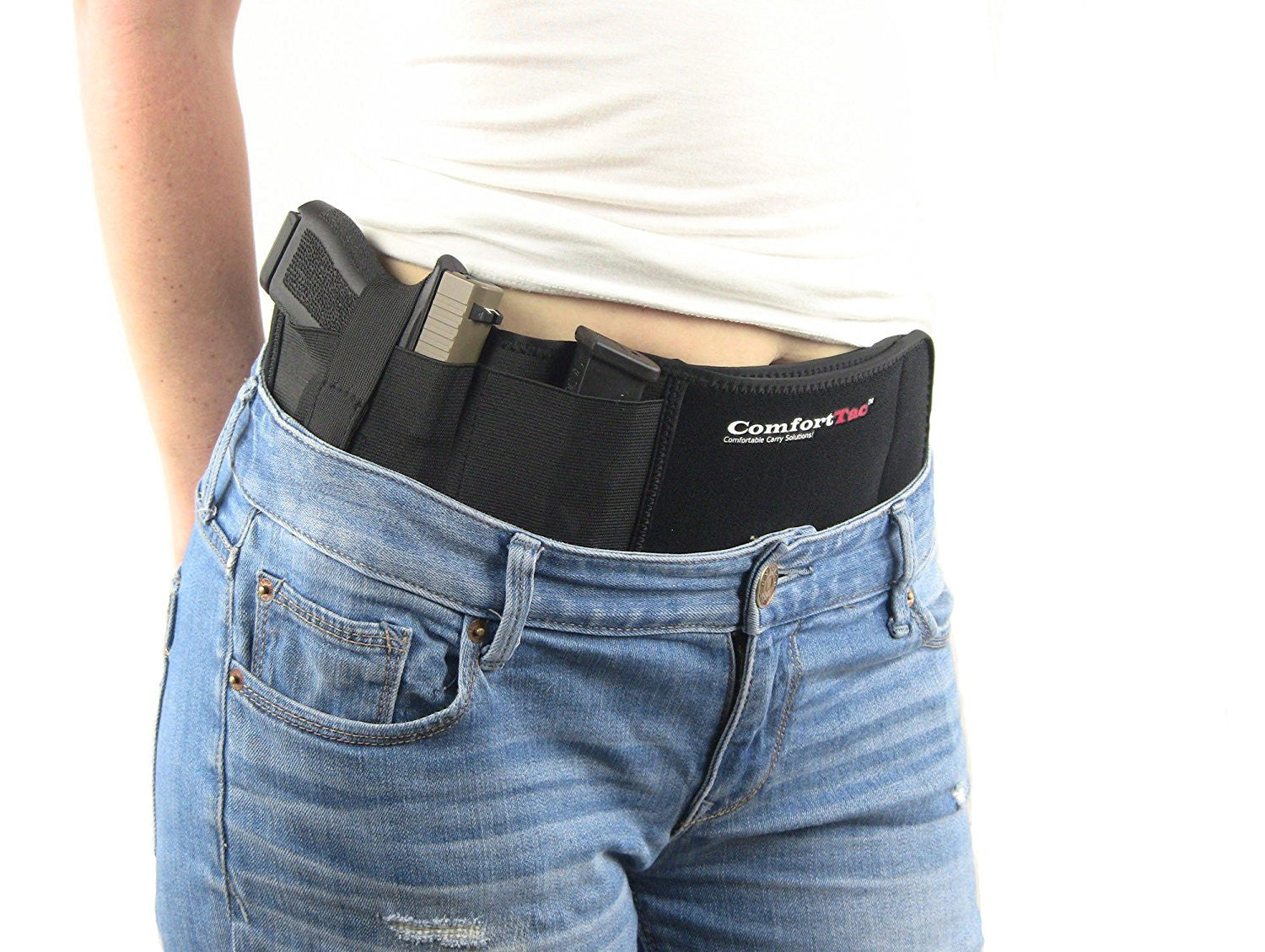 XL Ultimate Belly Band Holster for Concealed Carry, Black, Fits Gun Smith  and Wesson Bodyguard, Glock 19, 17, 42, 43, P238, Ruger LCP, and Similar  Sized Guns