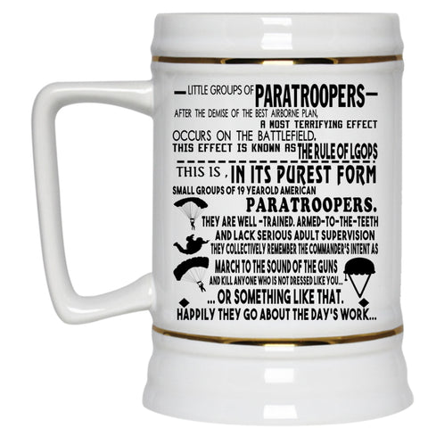 I Love Skydiving Beer Stein 22oz, Little Group Of Paratroopers Beer Mug