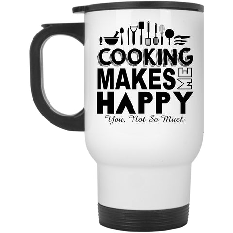 I Love Cooking Travel Mug, Cooking Makes Me Happy Mug